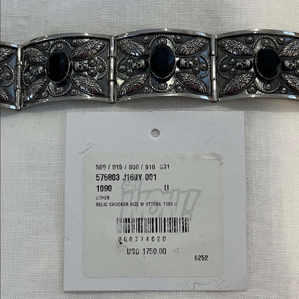 Alexander McQueen Silver and Black Choker Necklace